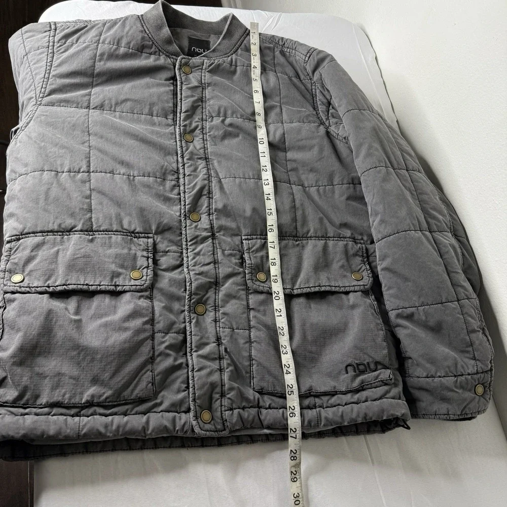 Nau Gray Dyed Square Quilted Padded Jacket Mens US Medium‎ Portland Outdoor Coat